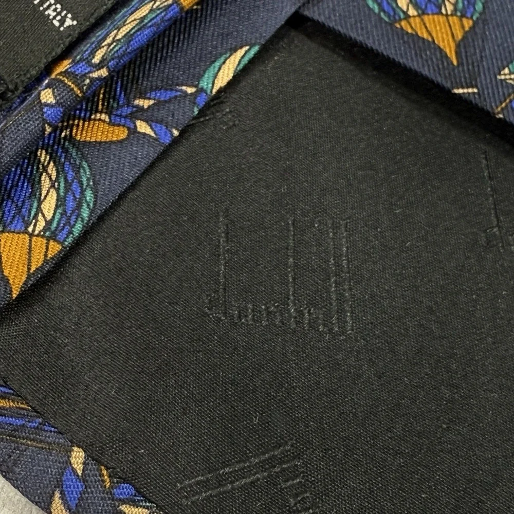 Dunhill Men's Silk Tie Hot Air Balloons‎ Navy Made in Italy 58